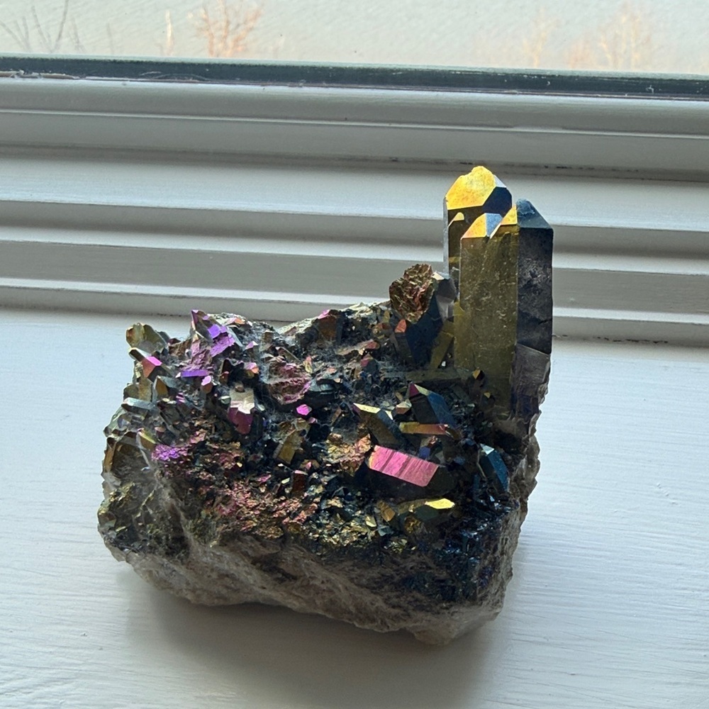 Multicolor Crystal Geode Art Piece
